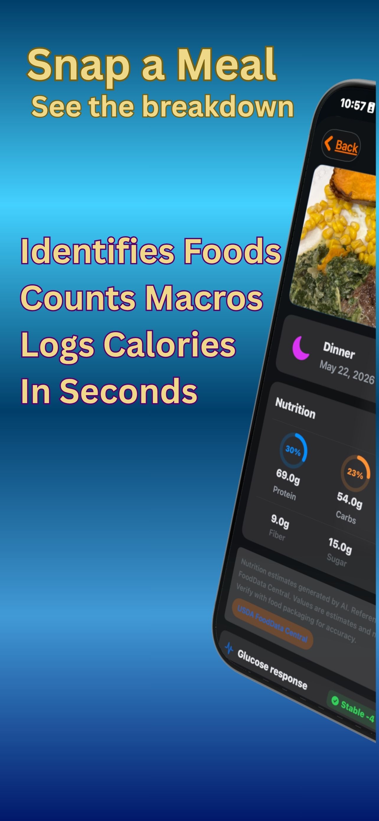 Snap a meal &mdash; see the breakdown in seconds