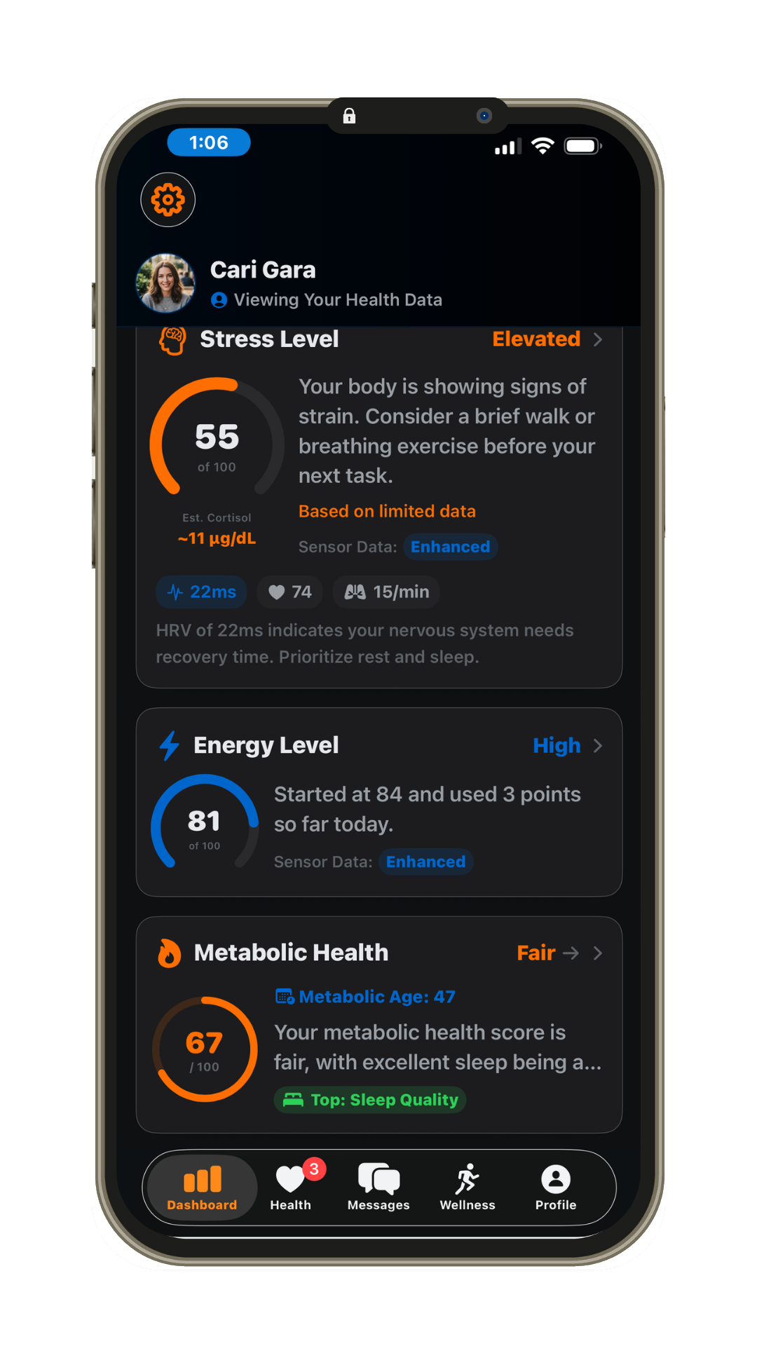 myCARI app on iPhone